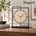𝑽𝒆𝒙𝒒𝒖𝒓𝒊𝒍™ Black Frame Table Clock with Sand Dial