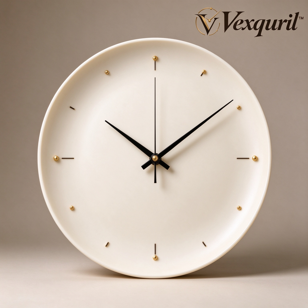 𝑽𝒆𝒙𝒒𝒖𝒓𝒊𝒍™ Ivory Minimalist Wall Clock