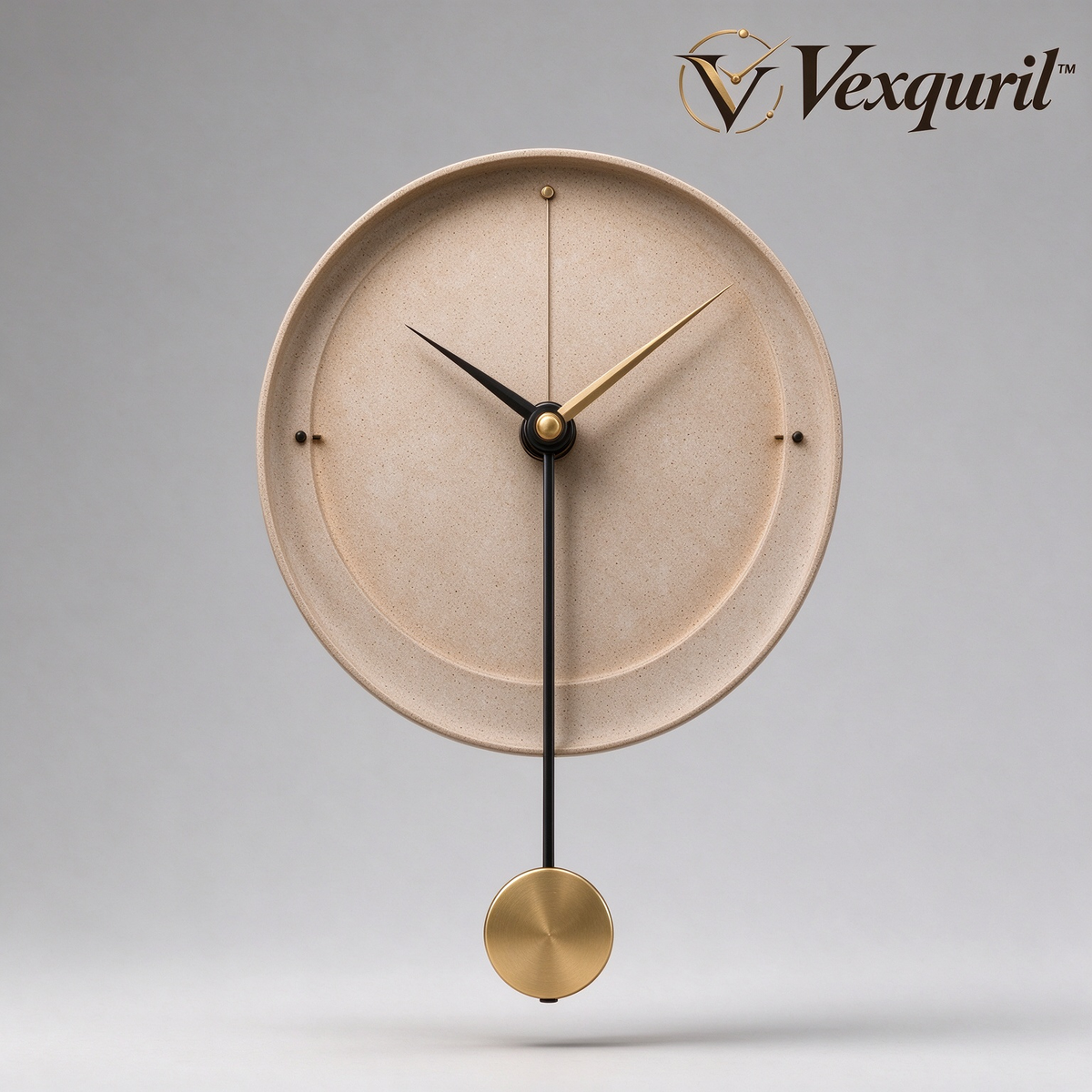 𝑽𝒆𝒙𝒒𝒖𝒓𝒊𝒍™ Sand-Tone Pendulum Wall Clock