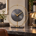 𝑽𝒆𝒙𝒒𝒖𝒓𝒊𝒍™ Gold Orbit Table Clock with Geometric Arc