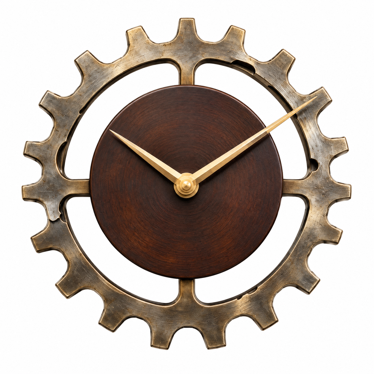 𝑽𝒆𝒙𝒒𝒖𝒓𝒊𝒍™ Industrial Gear Wall Clock with Wood Dial