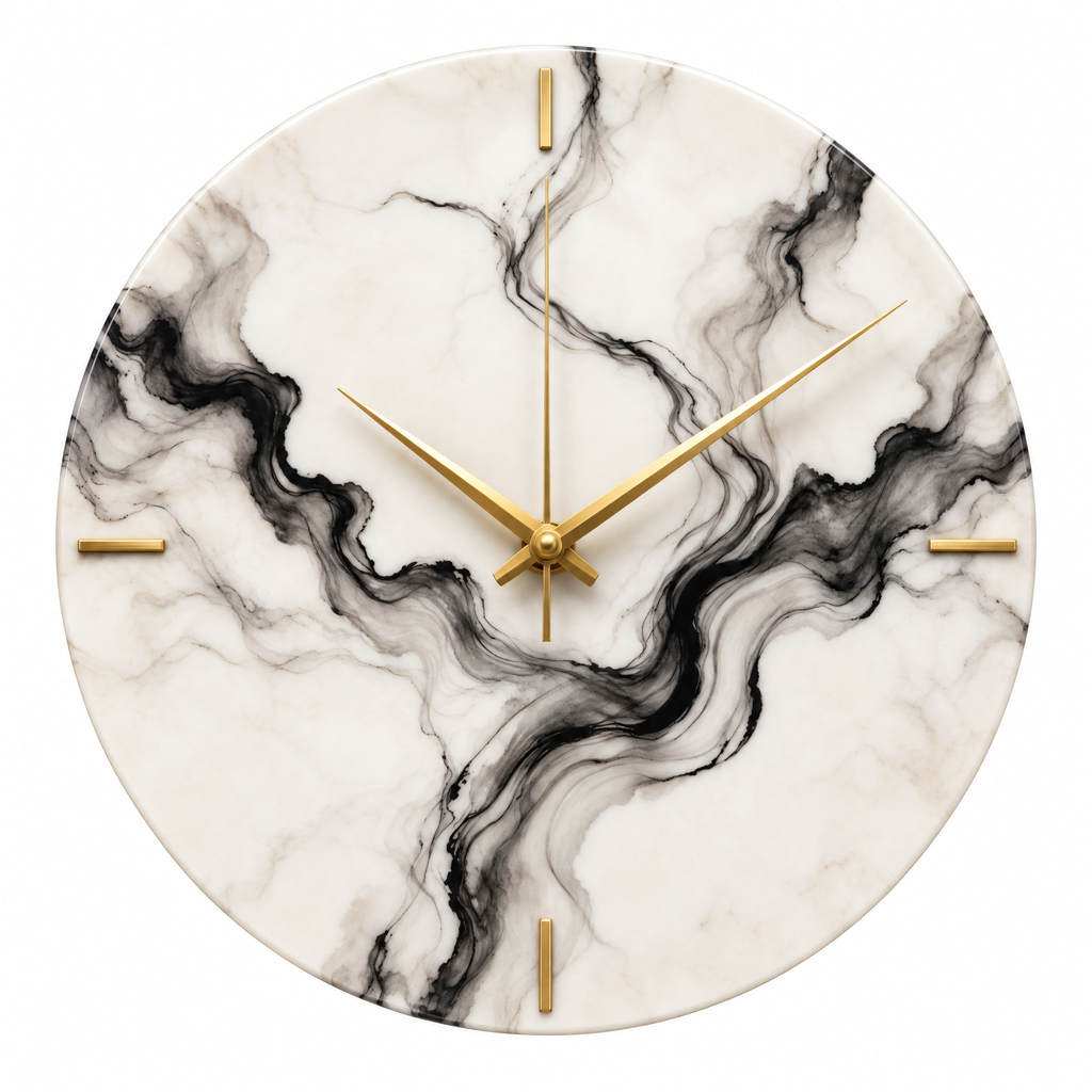 𝑽𝒆𝒙𝒒𝒖𝒓𝒊𝒍™ Black-Veined Marble Wall Clock