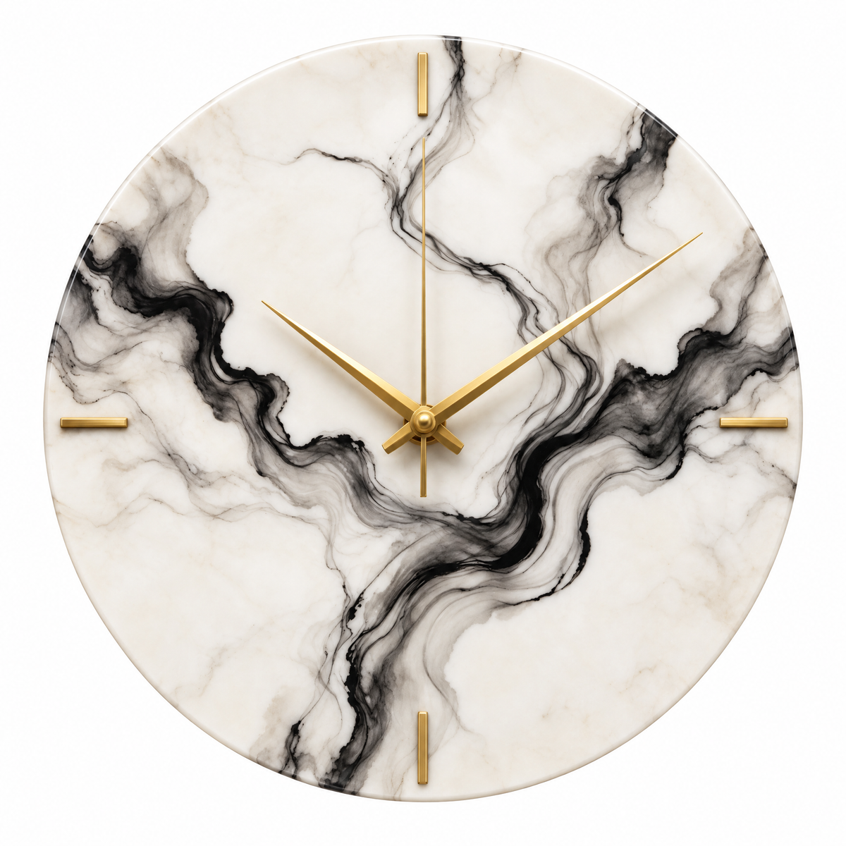 𝑽𝒆𝒙𝒒𝒖𝒓𝒊𝒍™ Black-Veined Marble Wall Clock