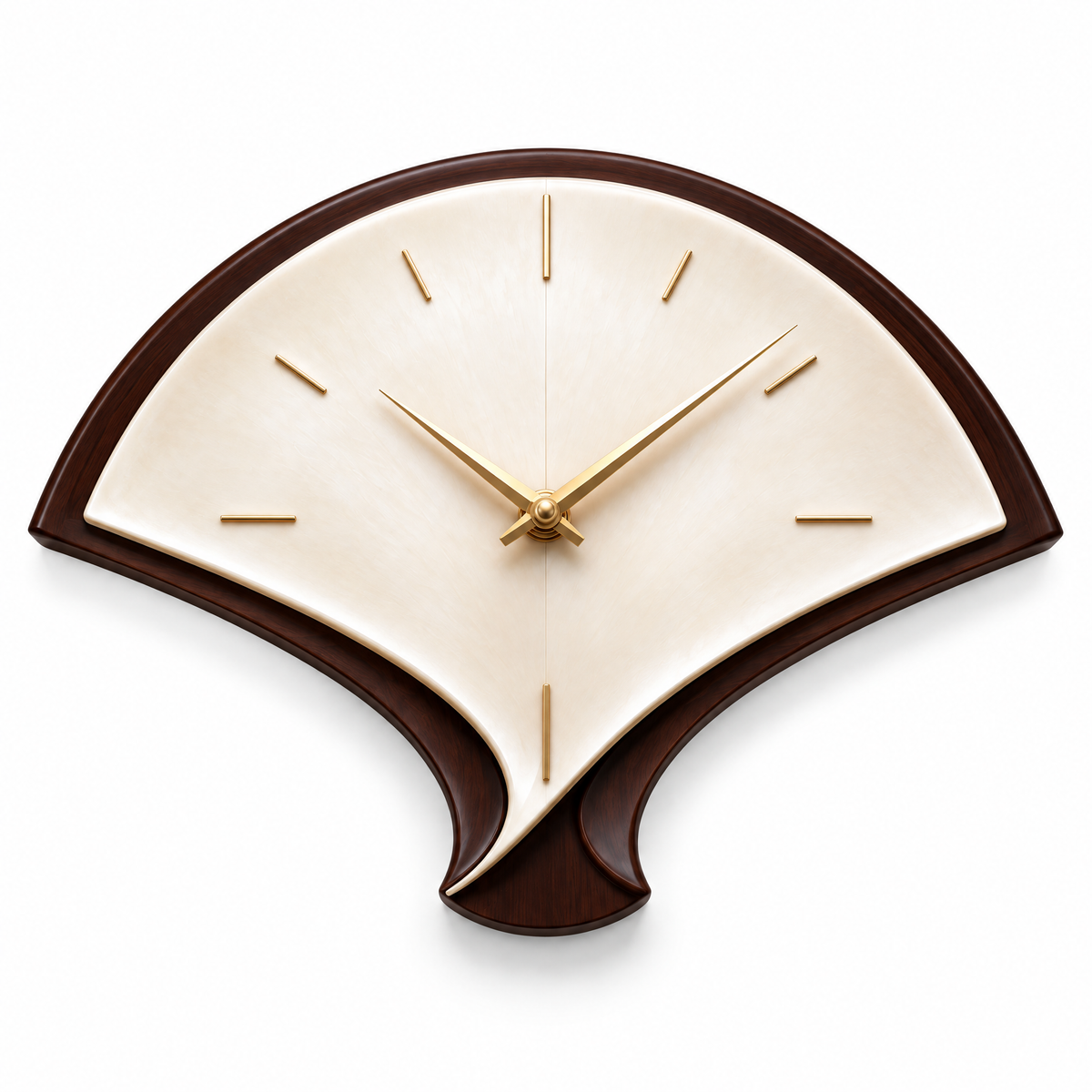 𝑽𝒆𝒙𝒒𝒖𝒓𝒊𝒍™ Fan-Shaped Wall Clock with Dark Wood Frame