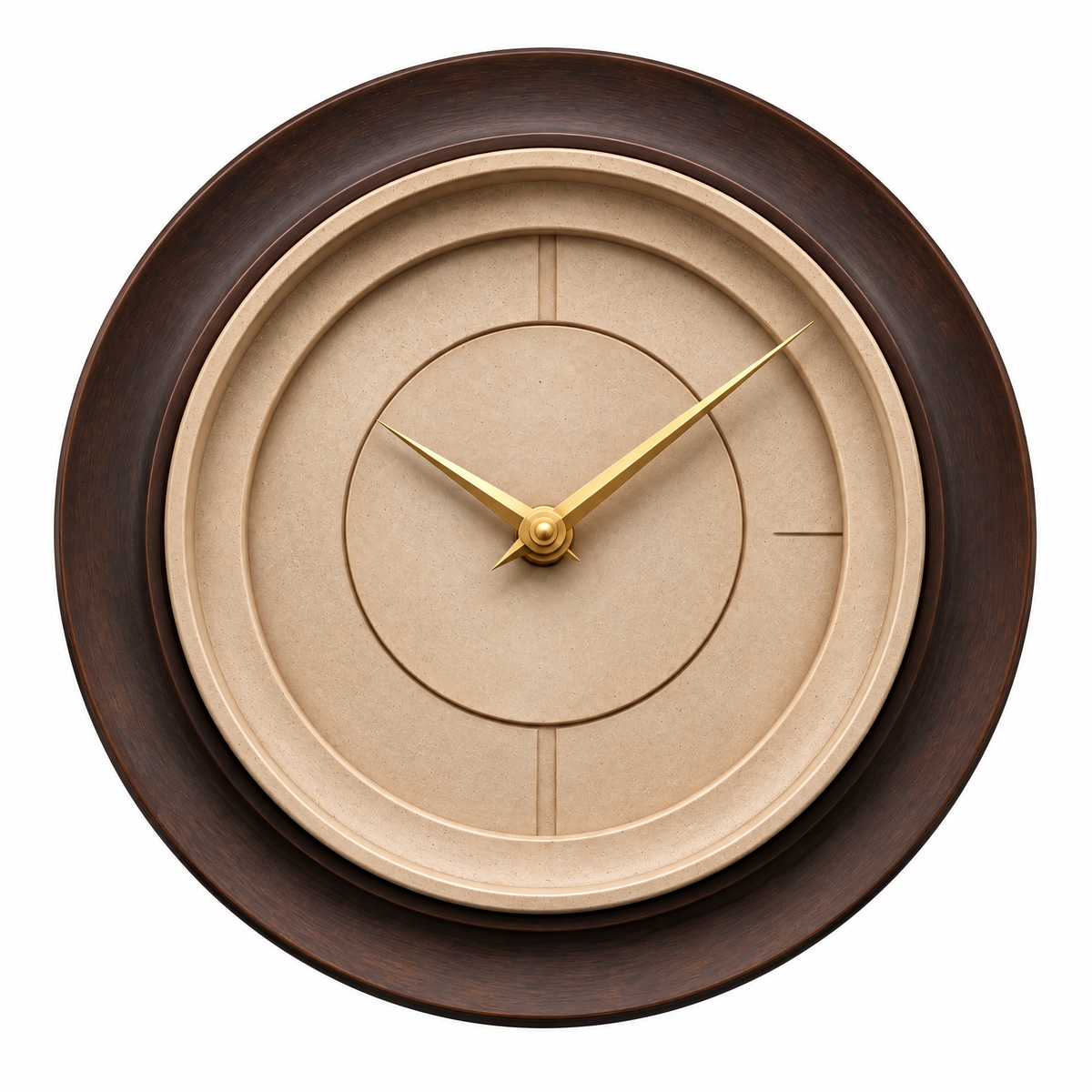 𝑽𝒆𝒙𝒒𝒖𝒓𝒊𝒍™ Walnut-Tone Concentric Wall Clock
