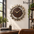 𝑽𝒆𝒙𝒒𝒖𝒓𝒊𝒍™ Industrial Gear Wall Clock with Wood Dial